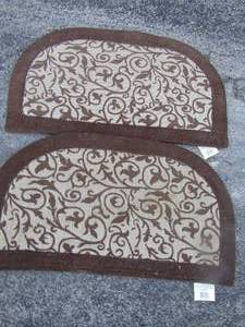 lot 184 image: 2036 memory foam brown leaves, entry mats qty 2 half moon per