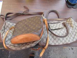 lot 212 image: Womens purses includes LV and Couch qty 3 all in used condition