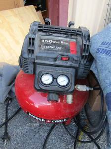 lot 5 image: Porter cable red air compressor in great condition
