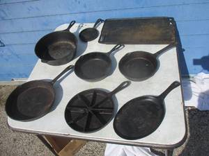 lot 30 image: LOT-8-Cast-Iron Skillets  Grilles Including... See List Below...