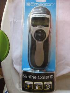 lot 38 image: NIB-Emerson #EM2516BK Slimline Caller I.D. Desk  Wall Phone With Lighted Ringer, Speed Dial And Works In A Power Outage