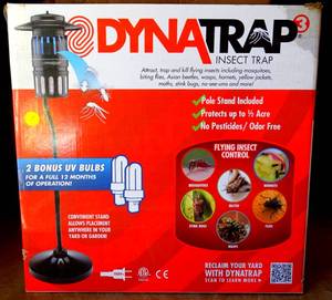 lot 1 image: DynaTrap 3 Outdoor Mosquito Insect Trap Covers 12 Acre - Used 1x Like New