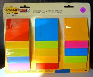 lot 30 image: POST IT 3 X 3 STICKY NOTES - 675 TOTAL