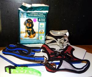 lot 44 image: ASSORTMENT OF DOG VEST & LEADS