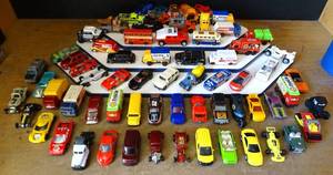lot 67 image: LARGE COLLECTION OF DIE CAST CARS & TRUCKS - OVER 100 PCS TOTAL