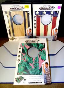 lot 91 image: LOT OF 3 - NEW TABLETOP CORNHOLE GAMES