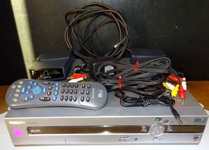 lot 105 image: PHILLIPS DIRECT TV DSR - MODEL DSR704 WITH REMOTE AND CABLES