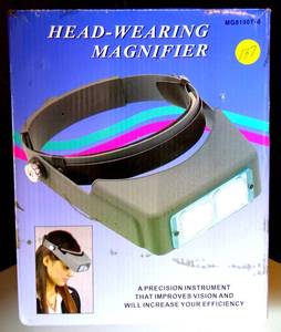 lot 137 image: MG81007 1.8X 2.3X 3.7X 4.8X Helmet Magnifying Glass Third Hand Illuminated Magnifier with Light