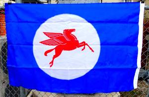 lot 139 image: NEW - 3X5 FOOT FLAGS  - VINTAGE FLYING A PEGASUS HORSE LOGO - GASPETROLIUM (6X$)