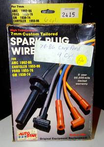 lot 156 image: VINTAGE SPARK PLUG WIRES - SEE PICS FOR MAKEMODEL (NEW)