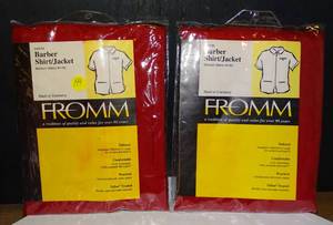 lot 199 image: NEWSEALED FROMM BARBERS JACKET - RED - MENS MEDIUM - LOT OF 2