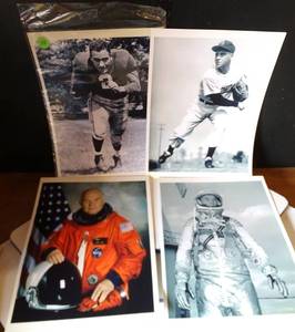 lot 308 image: ASSORTMENT OF 8 X 10 PHOTOS - VINTAGE FOOTBALL, BASEBALL & 2 OF ASTRONAUT JOHN GLENN