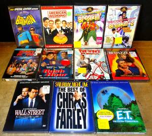 lot 352 image: BRAND NEWSEALED - DVDs (10X$) INCLUDING ET & WALL STREET