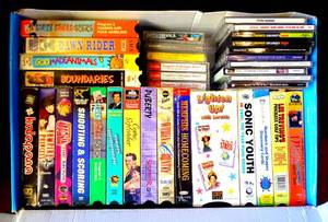 lot 354 image: LARGE BOX OF ENTERTAINMENT - VHS, CASSETTE, & CDS