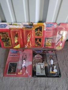 lot 35 image: Lot of 5 Basketball Starting Lineups Including Chris Mullins and Patrick Ewing--See Pics
