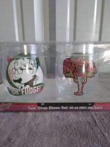lot 36 image: A Christmas Story Teardrop Glass Set--Oh Fudge and The Major Award
