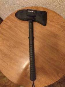 lot 46 image: NRA-ILA Throwing Axe with Nylon Holder-Great Piece