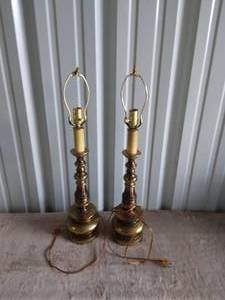 lot 60 image: 1978 Westwood Industries MCM Brass Lamps--See Pics