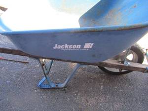 lot 8 image: Blue metal wheel barrel good condition