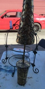 lot 40 image: Covered white cooking dish, plate stand, table dcor