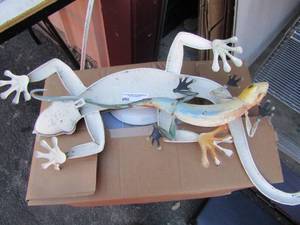 lot 41 image: 2 metal lizard yard art