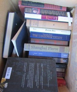 lot 84 image: Box of books includes, Sahra Bradford, Peter Pan, The Landower Legacy,KING & I,  and many more