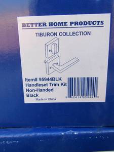 lot 137 image: Hardware lot includes better homes handle set trim kit door knobs, yufer 10 pack of kitchen cabinet handles, better homes lever dummy doorknob satin nickel