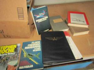 lot 147 image: book lot includes pilots guides, bicycle touring books, light plane maintence manuals and more