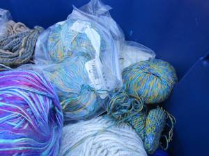 lot 188 image: Box of new and used yarn, various colors