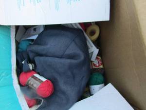 lot 200 image: Large box of new and preowned yarn all types of colors