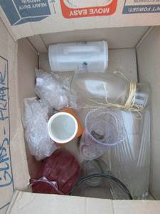 lot 202 image: Box of flower vases various shapes and sizes