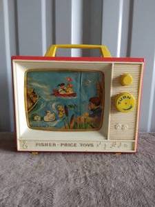 lot 58 image: Vintage Fisher Price Giant Screen Music Box TV--Works