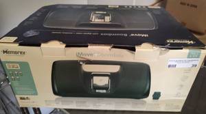 lot 39 image: MEMOREX iMOVE BOOMBOX WITH DIGITAL RADIO AND WIRELESS REMOTE IN BOX AS SHOWN.