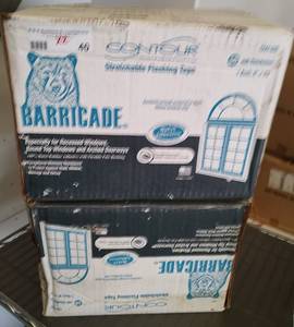 lot 40 image: (2) BOXES OF BARRICADE STRETCHABLE FLASHING TAPE 8 X 75 FT ROLL EACH. (SOLD 2 X THE MONEY) SEARCH IT UP