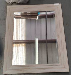 lot 50 image: KIRKLANDS DECORATIVE FRAMED MIRROR AS SHOWN.