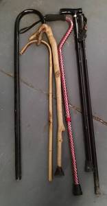 lot 77 image: ASSORTED WALKING CANES AS SHOWN.
