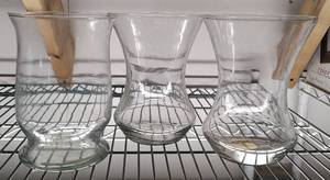 lot 79 image: (3) GLASS VASES AS SHOWN.