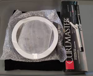 lot 82 image: CURLMASTER HAIR CURLER IN BOX PLUS MIRROR AS SHOWN.