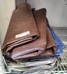 lot 92 image: ASSORTED TARPS AS SHOWN.