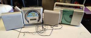 lot 106 image: FISHER MULTI-FUNCTION CD PLAYERRADIO MODEL PH-DTA120 AND EMERSON PORTABLE CD PLAYER MODEL PD5098 AS SHOWN.