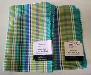 lot 123 image: (2) NEW, MAINSTAYS REVERSIBLE KITCHEN RUGS AS SHOWN. (SOLD 2 X THE MONEY)