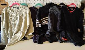 lot 137 image: (6) SWEATERS WITH TAGS IN ASSORTED STYLES AND SIZES AS SHOWN. (SOLD 6 X THE MONEY)