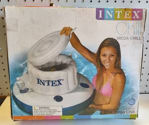 lot 163 image: INTEX INFLATABLE MEGA CHILL COOLER IN BOX AS SHOWN.