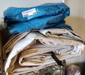 lot 180 image: ASSORTED TARPS AS SHOWN.