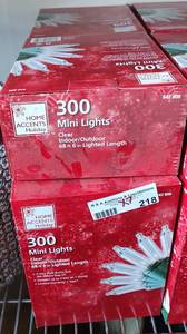 lot 218 image: (7) HOME ACCENTS HOLIDAY 300 CLEAR INDOOROUTDOOR MINI LIGHTS AS SHOWN. (SOLD 7 X THE MONEY)