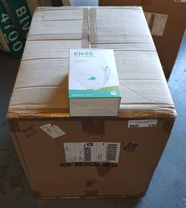 lot 236 image: CASE OF KN95 MASKS AS SHOWN. APPROX. 70 BOXES WITH 10 MASKS EACH.