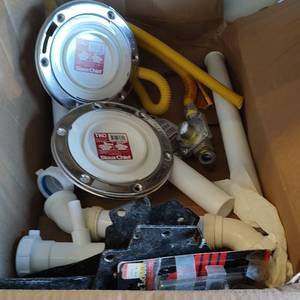 lot 243 image: ASSORTED PLUMBING SUPPLIES AND MORE AS SHOWN.