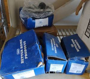 lot 251 image: ASSORTED DOOR KNOBS IN BOXES AS SHOWN.