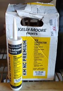 lot 252 image: (8) KELLY MOORE NEW CONSTRUCTION CAULK TUBES AS SHOWN. (SOLD 8 X THE MONEY)
