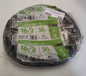 lot 256 image: 162 LOW VOLTAGE BLACK STRANDED 50FT LANDSCAPE WIRE AS SHOWN.